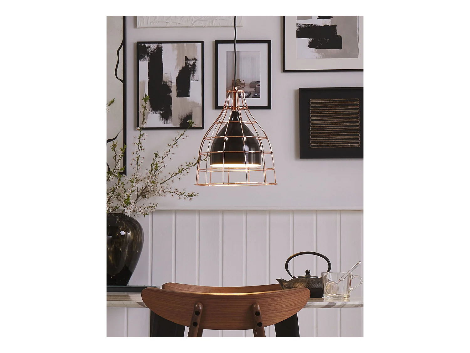Lampe suspension TRESA Métal Noir