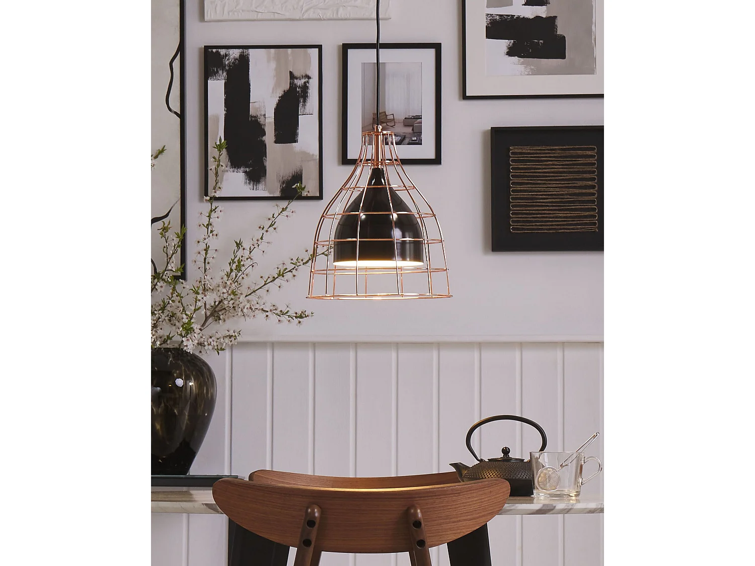 Lampe suspension TRESA Métal Noir