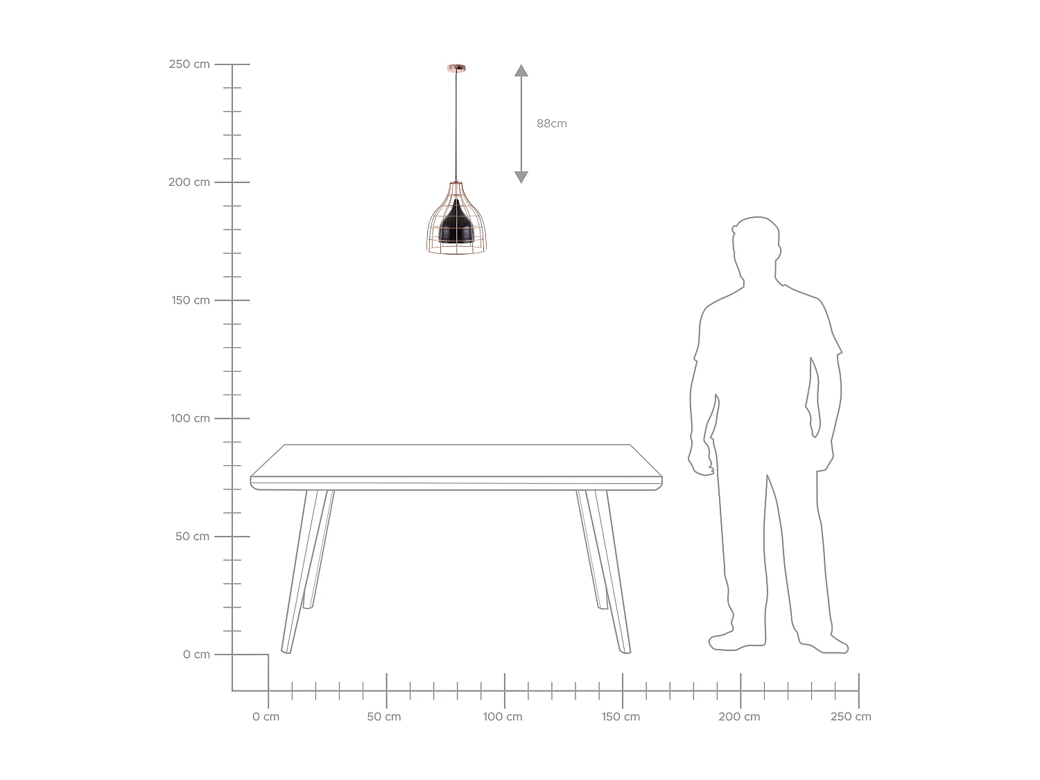 Candeeiro suspenso TRESA Metal Preto