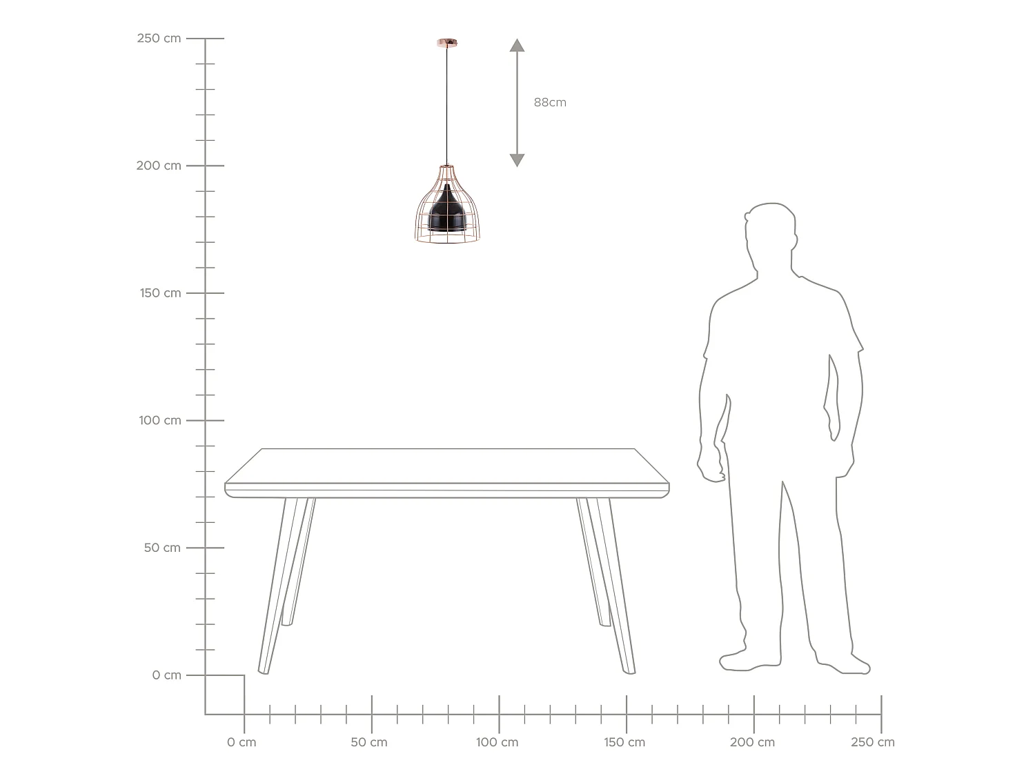 Lampe suspension TRESA Métal Noir