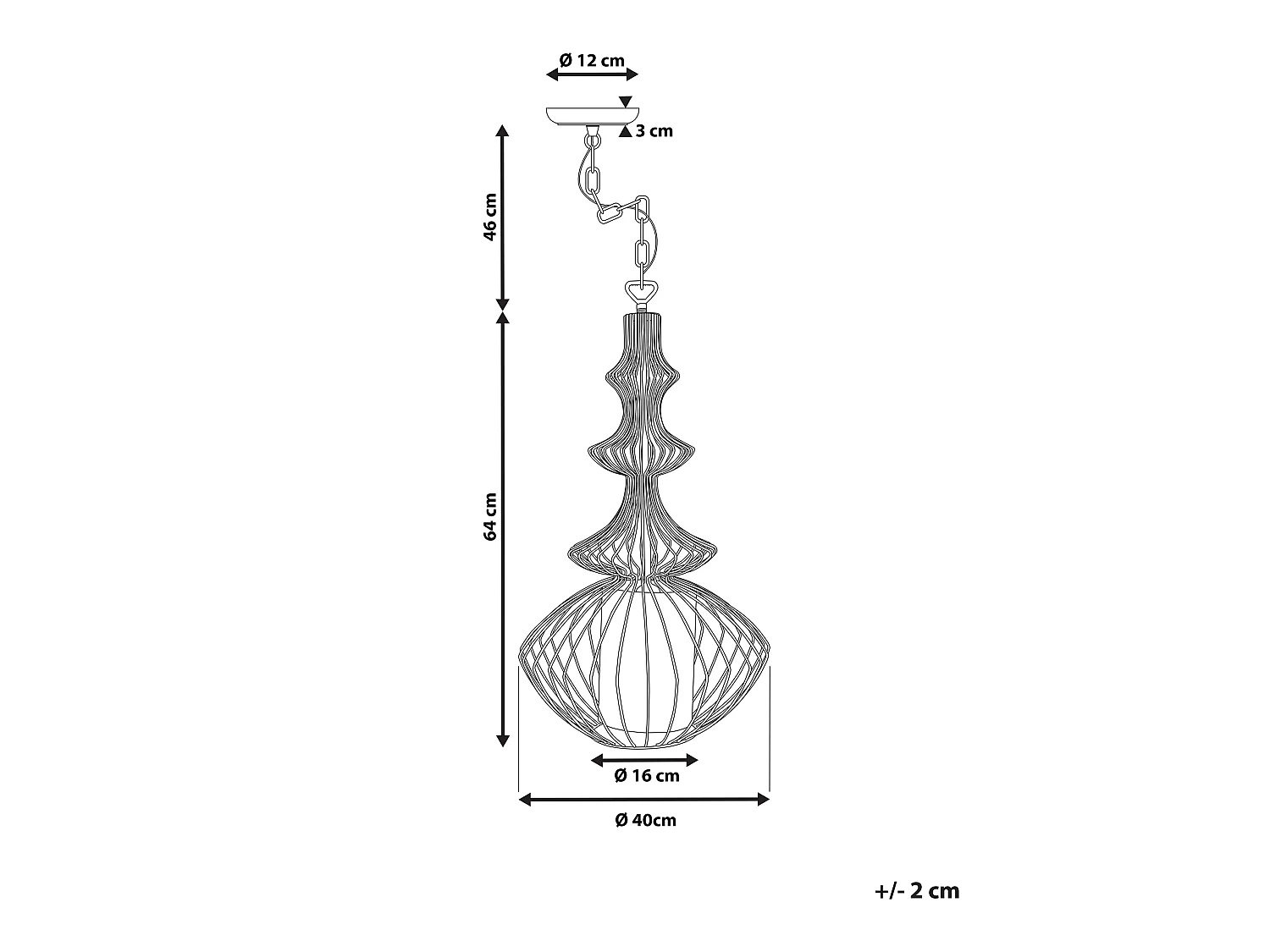 Lampe suspension KOLVA Métal Noir