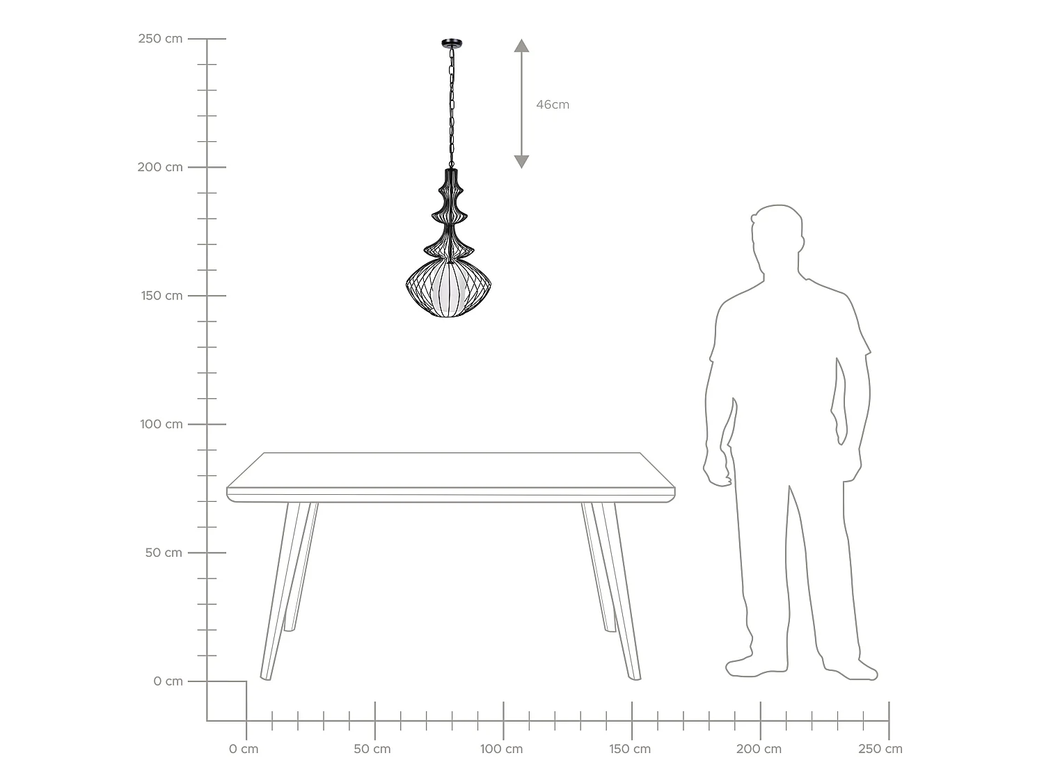 Lampe suspension KOLVA Métal Noir