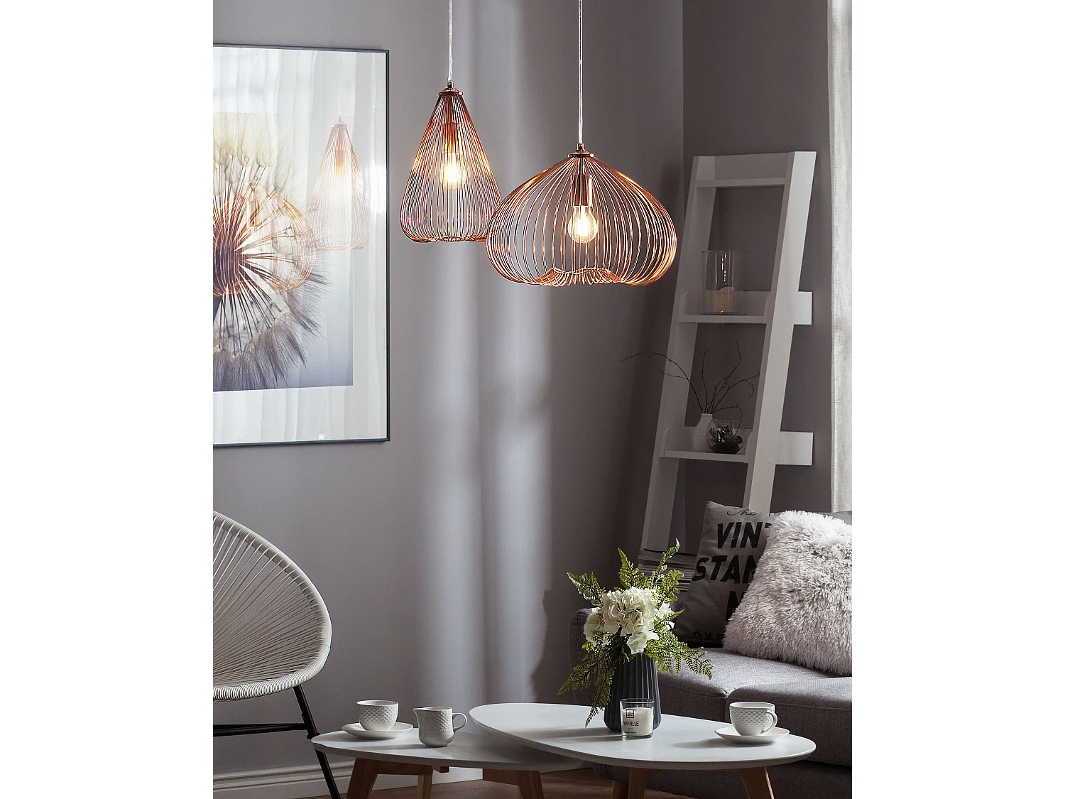 Lampe suspension TORDINO Métal Cuivré