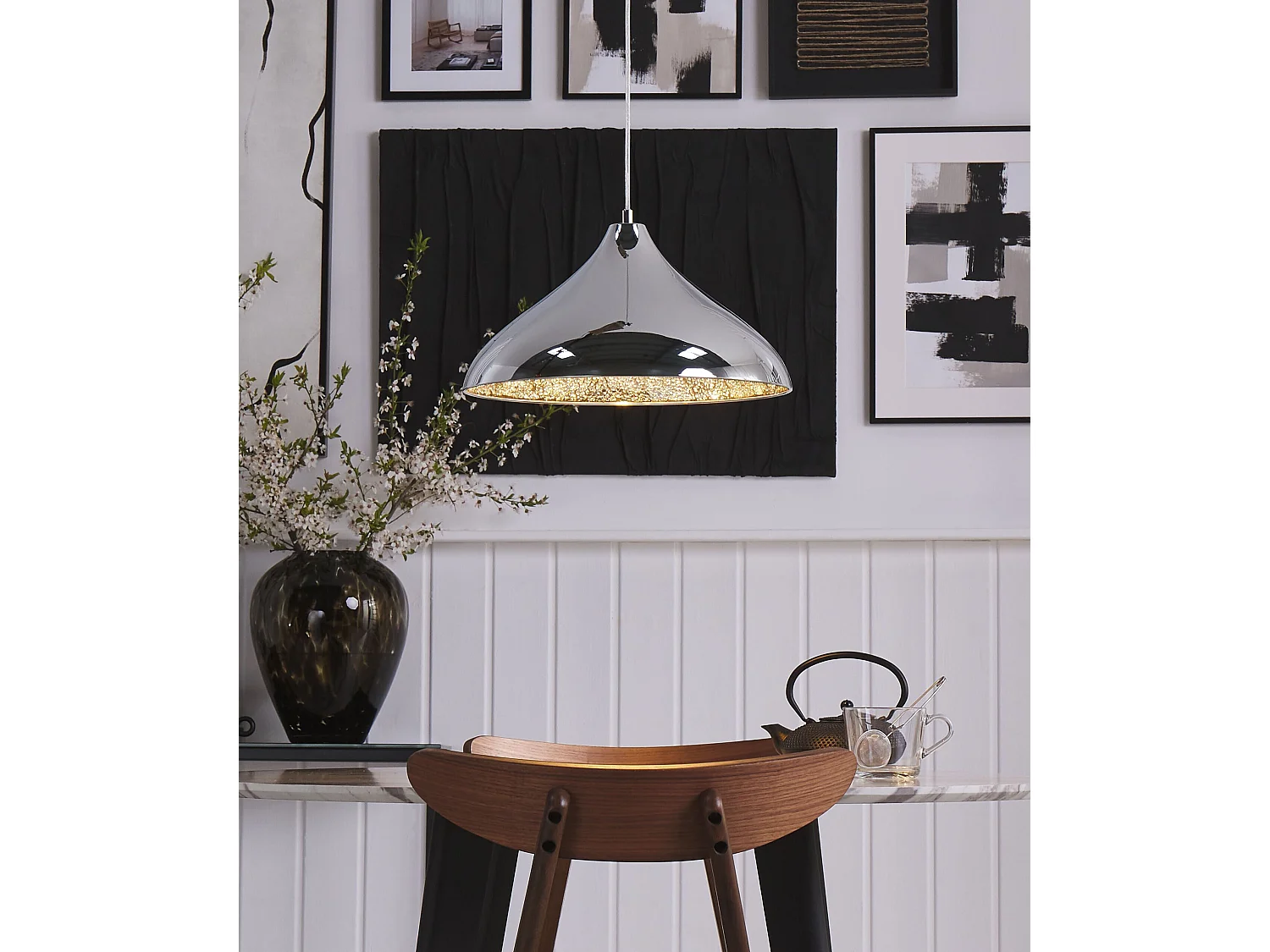 Lampe suspension ISKAR Métal Argenté