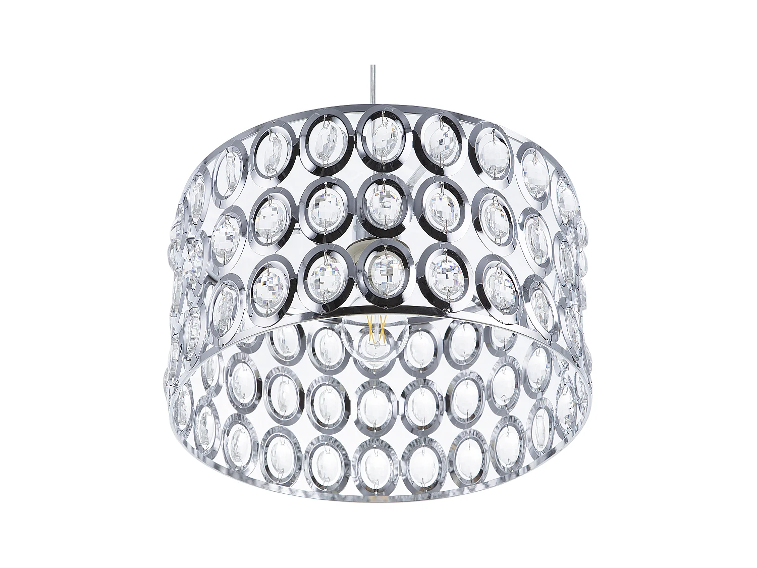 Lampe suspension TENNA Cristal Argenté