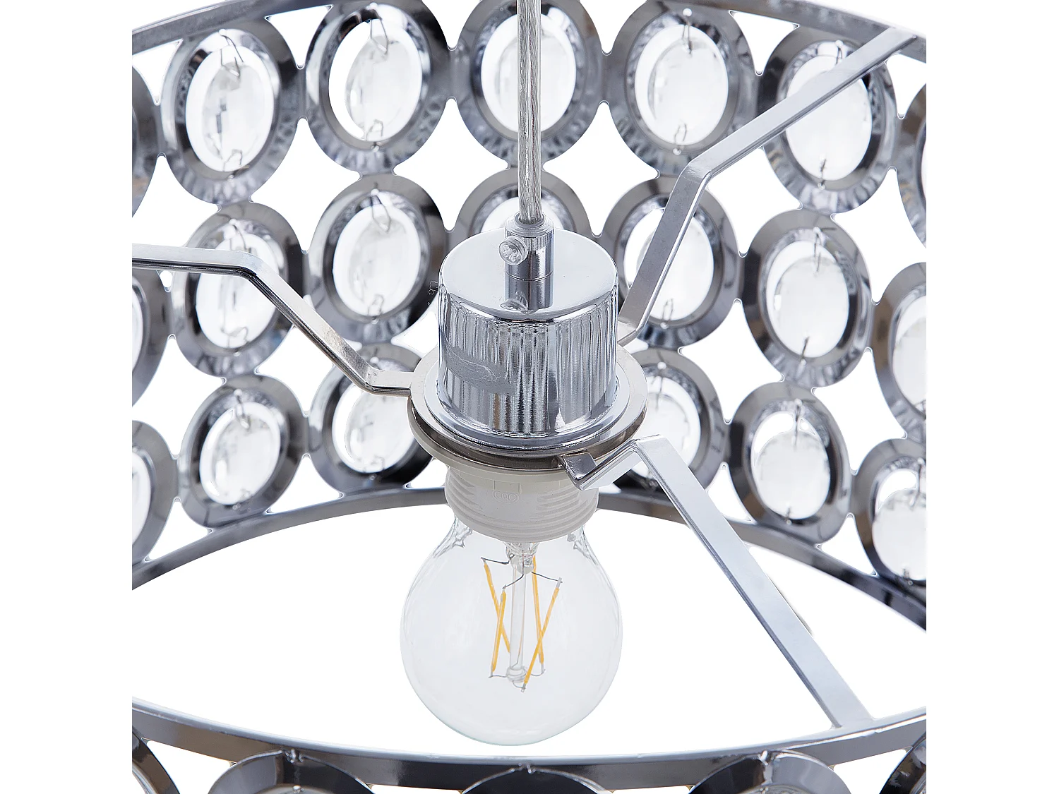 Lampe suspension TENNA Cristal Argenté