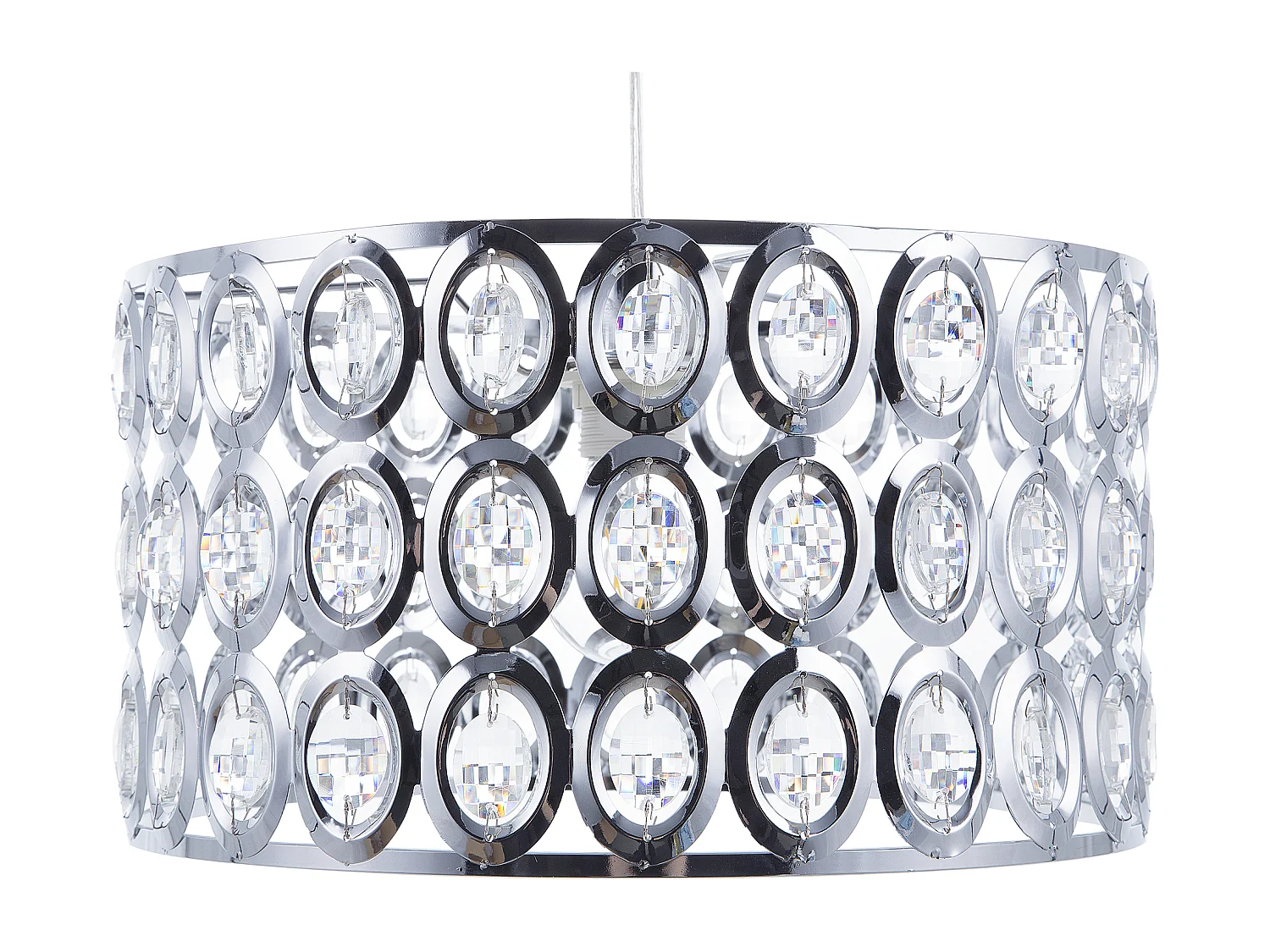 Lampe suspension TENNA Cristal Argenté