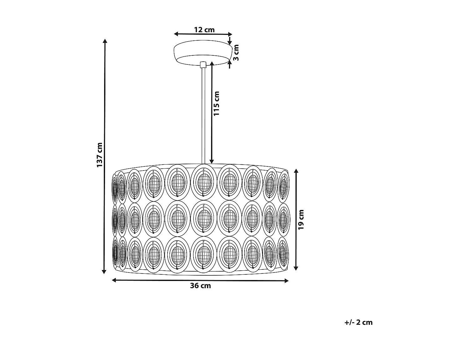Lampe suspension TENNA Cristal Argenté