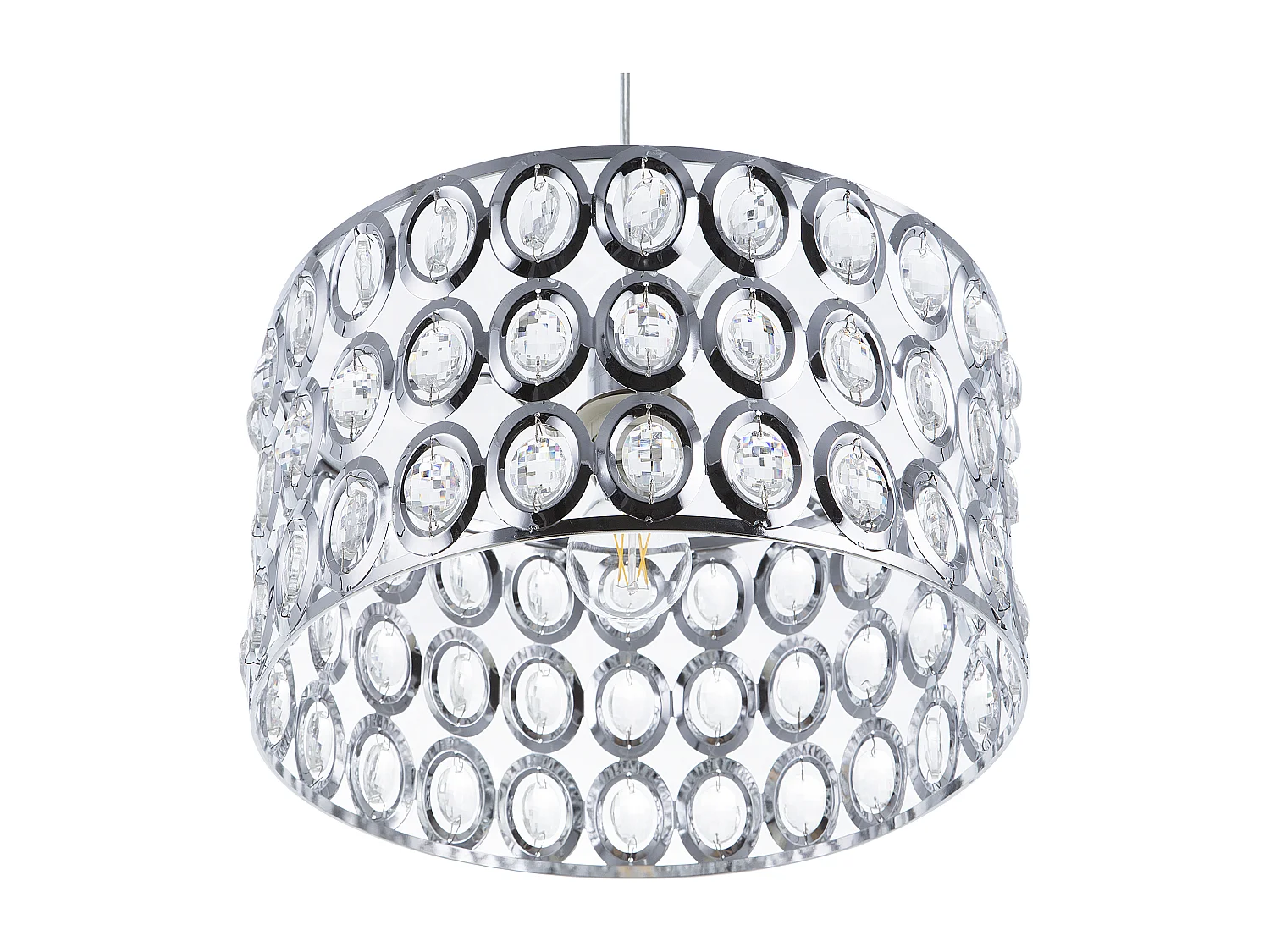 Lampe suspension TENNA Cristal Argenté