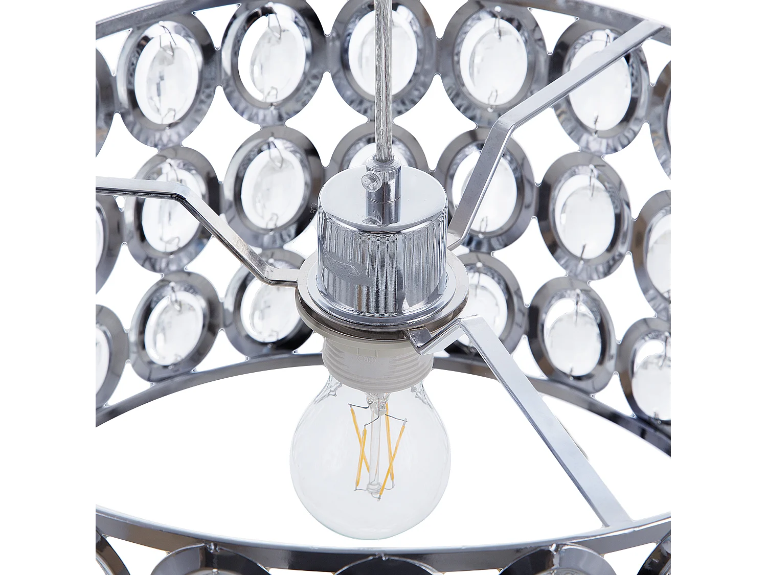 Lampe suspension TENNA Cristal Argenté