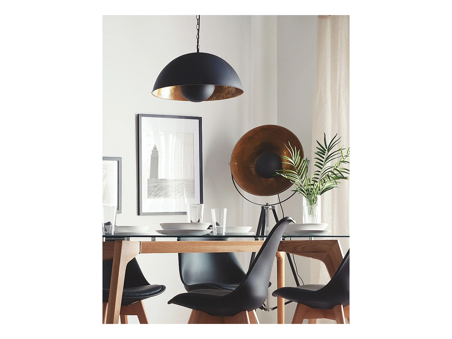 Moderne Hängelampe in Schwarz Thames II