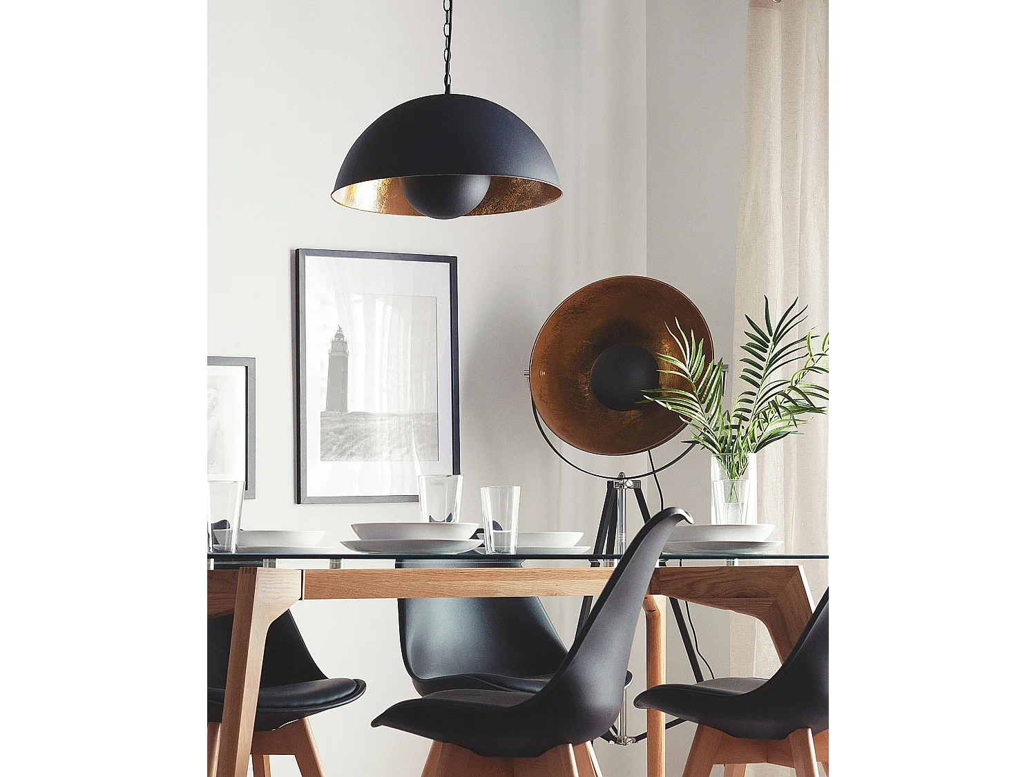 Lampe suspension THAMES Métal Noir