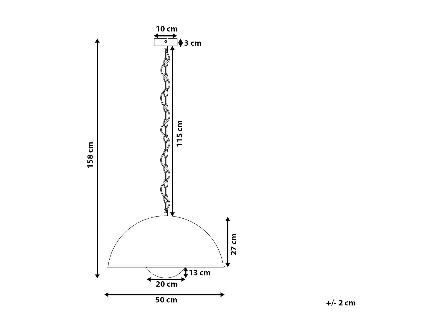 Lampe suspension THAMES Métal Noir