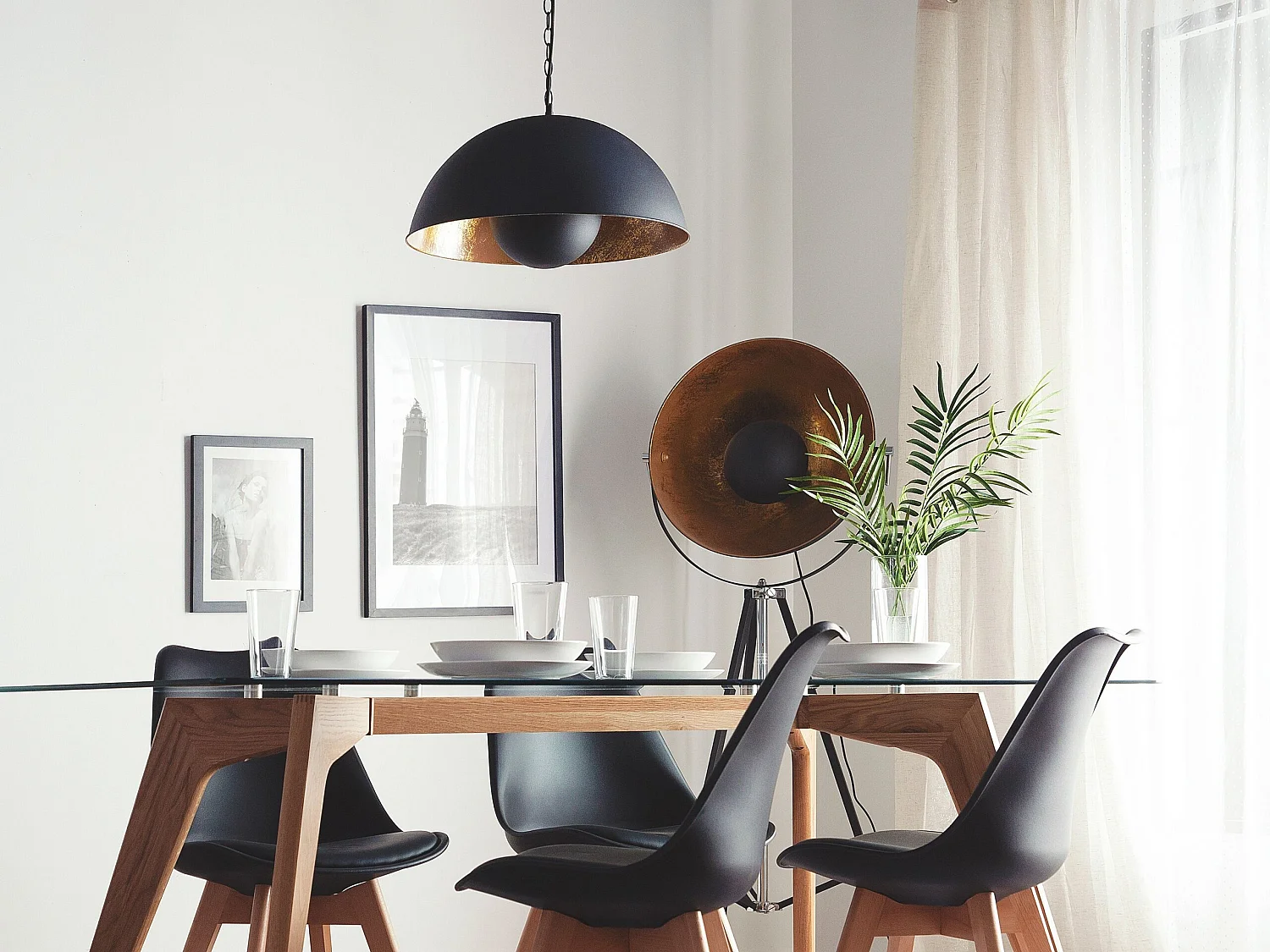 Lampe suspension THAMES Métal Noir