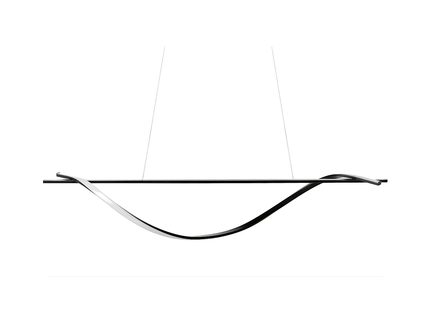 Hängelampe LED Eisen Schwarz 143 cm geschwungene Form Bodri