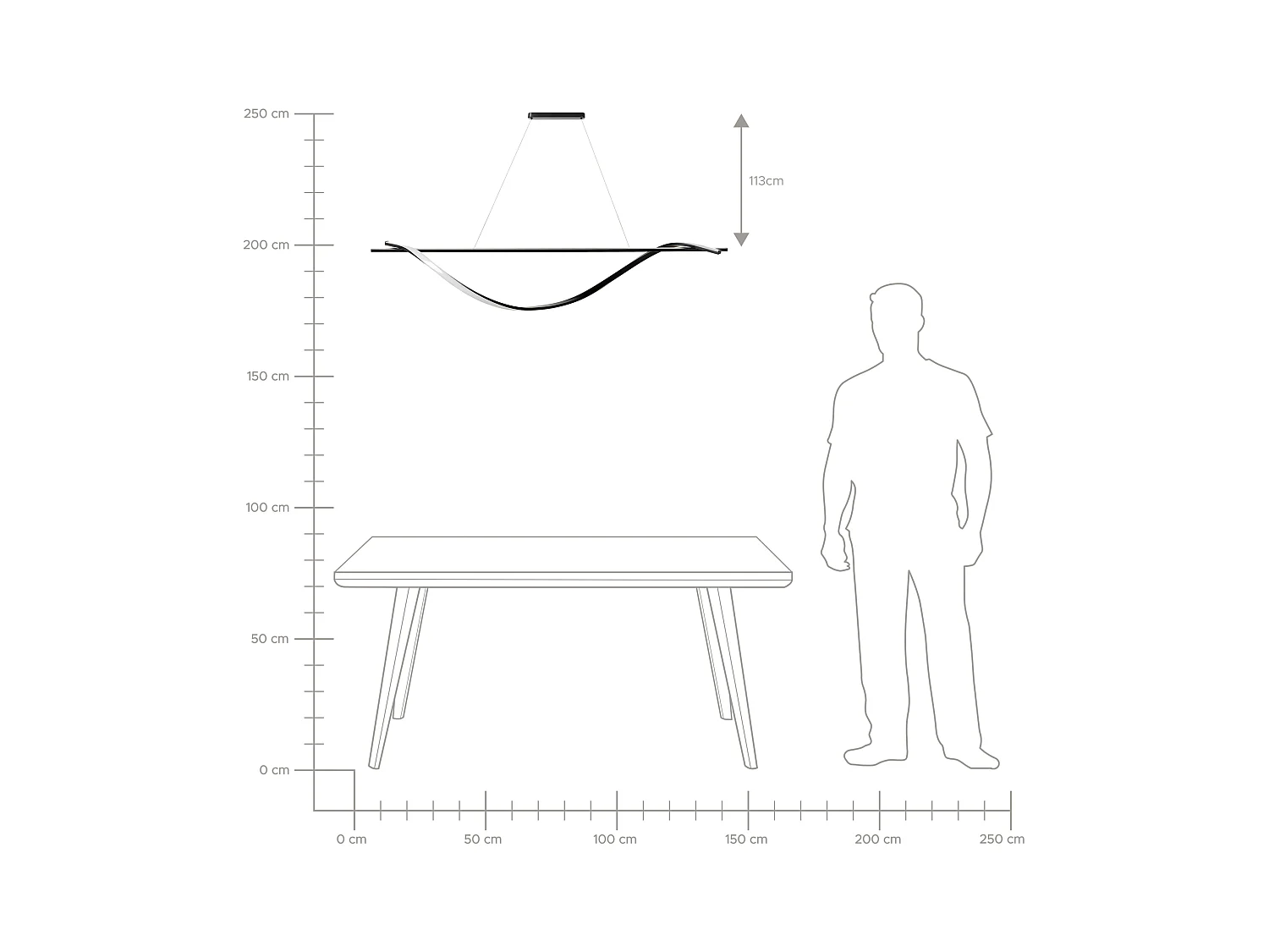 Lampe LED suspendue BODRI Métal Noir