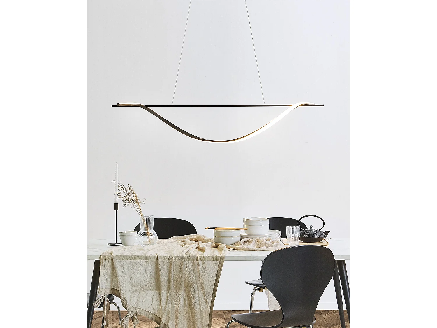 LED hanglamp BODRI Metaal Zwart