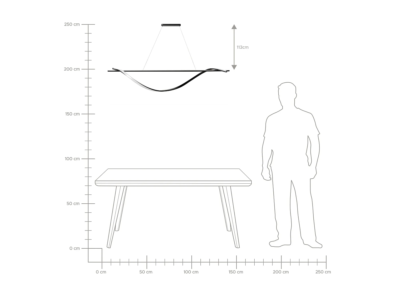 Candeeiro LED suspenso BODRI Metal Preto