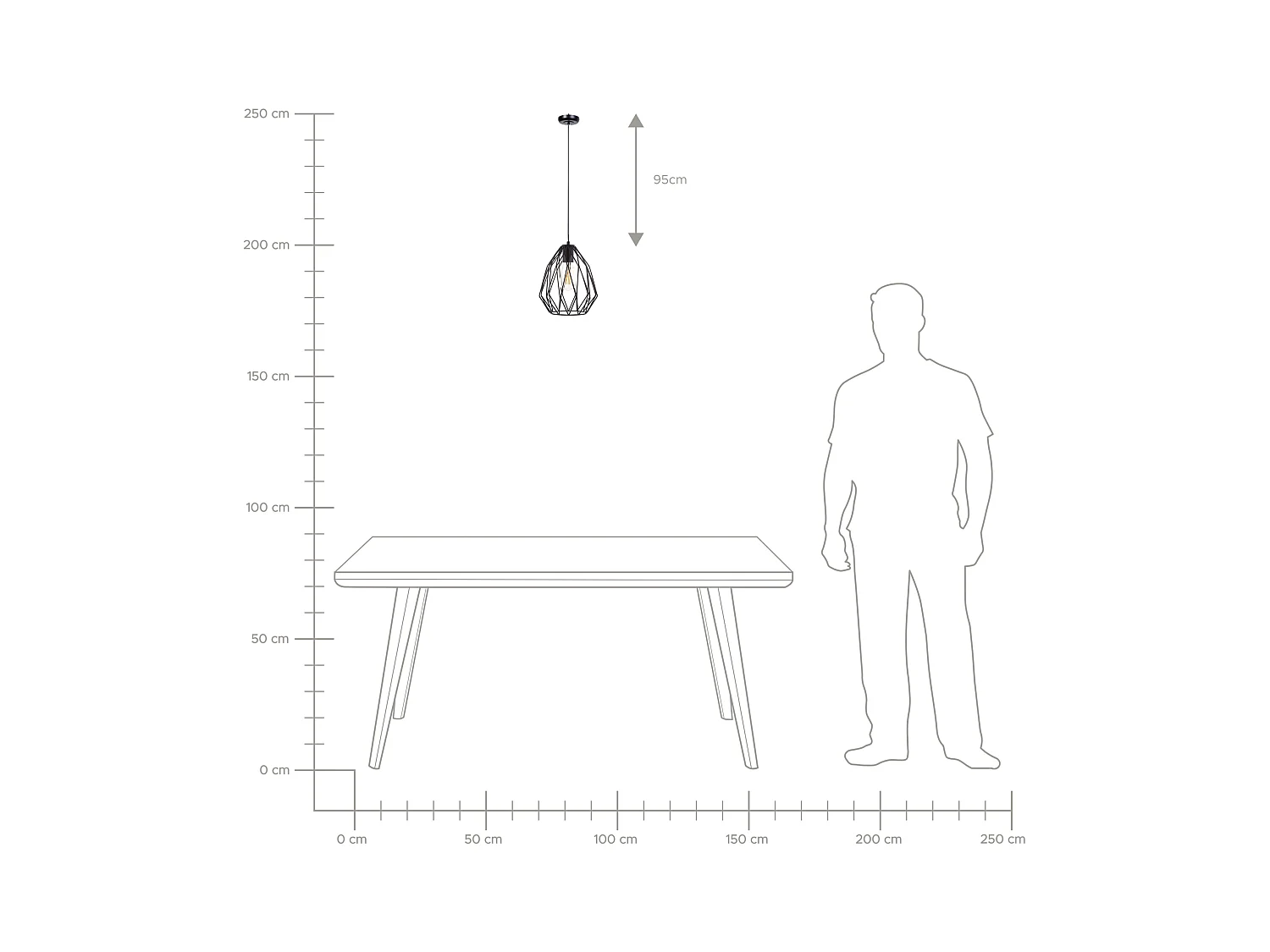 Lampe suspension MAGRA Métal Noir