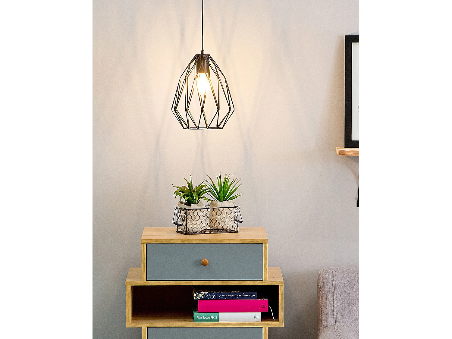 Lampe suspension MAGRA Métal Noir