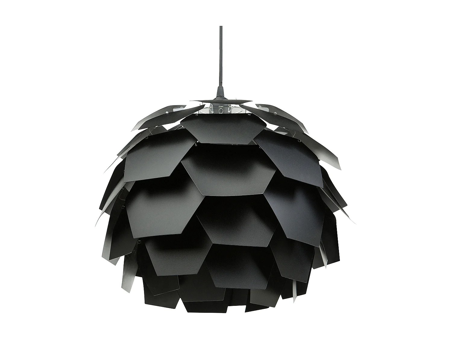 Moderne Hängelampe in Schwarz aus Kunststoff Zapfenform Segre L