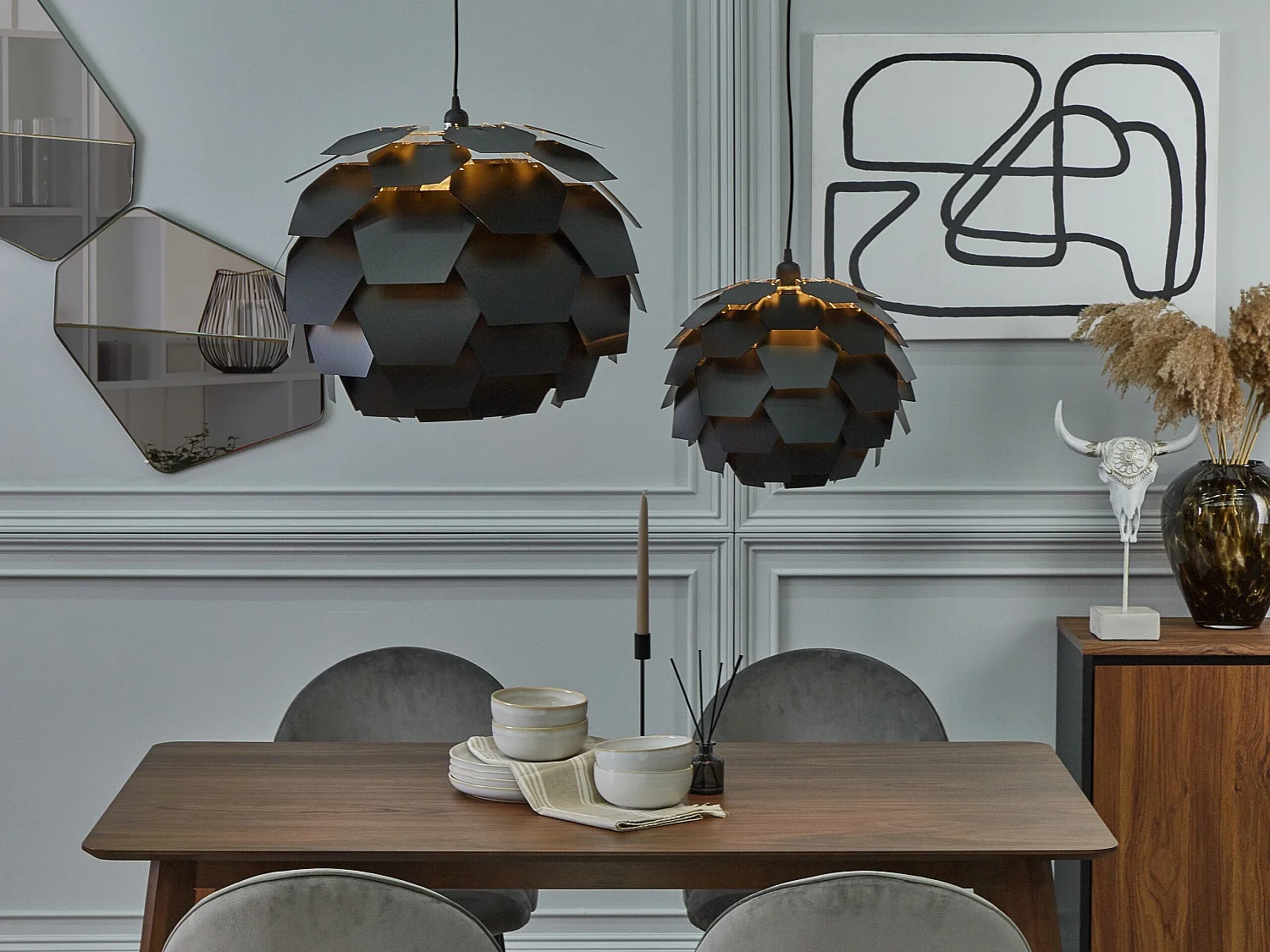 Lampe suspension SEGRE L Noir