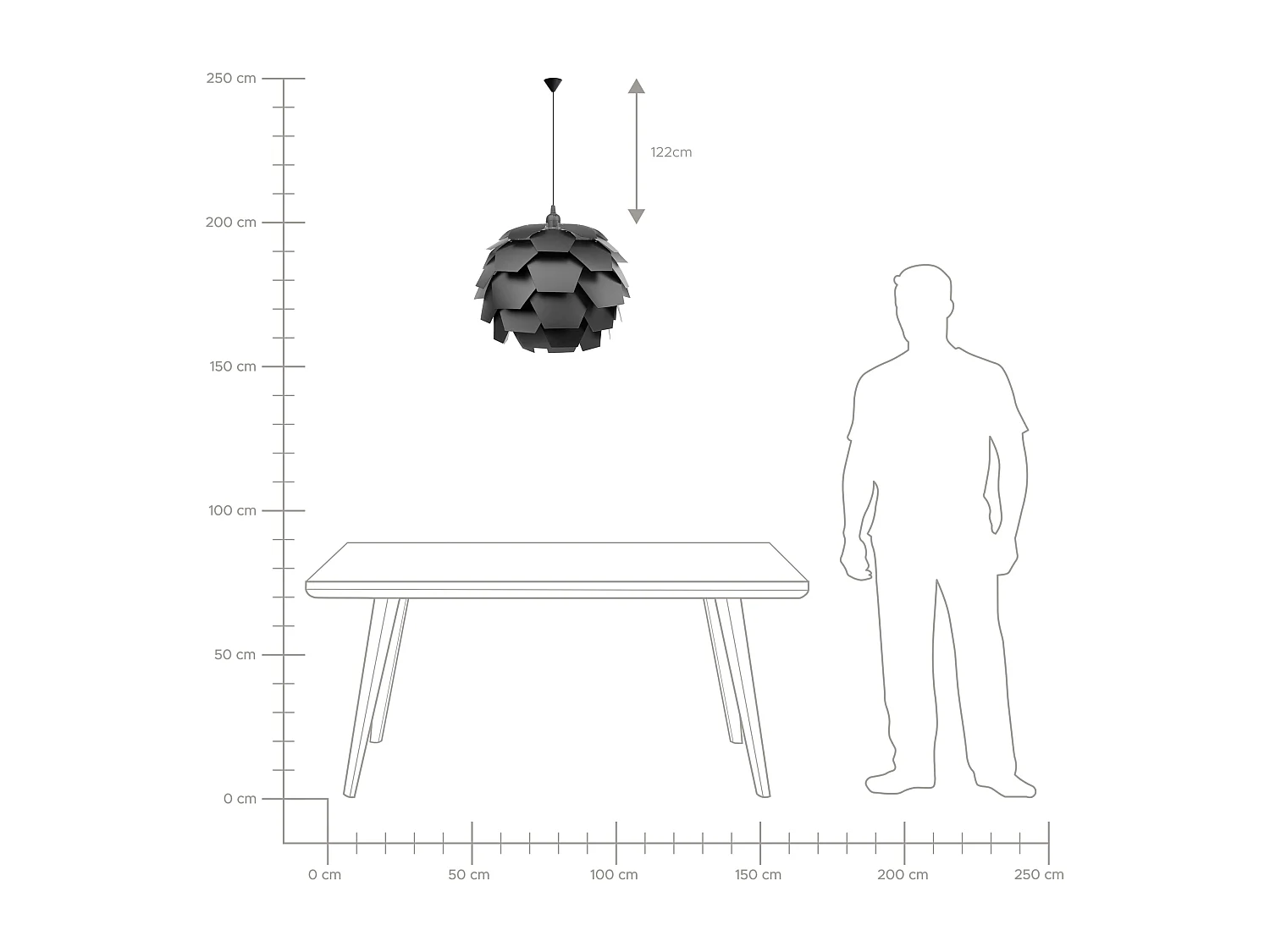 Lampe suspension SEGRE L Noir