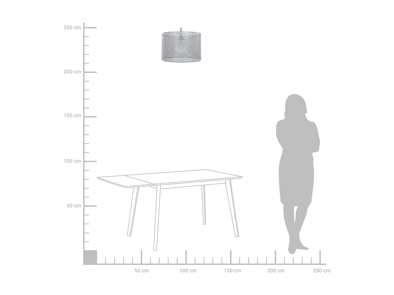Hängelampe MEZEN Metall Grau