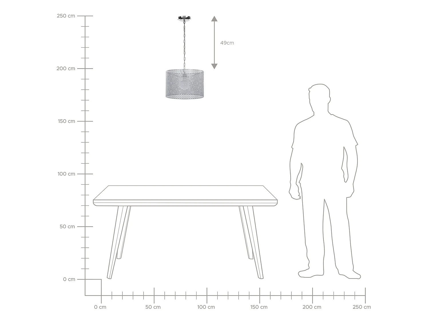 Lampe suspension MEZEN Métal Gris