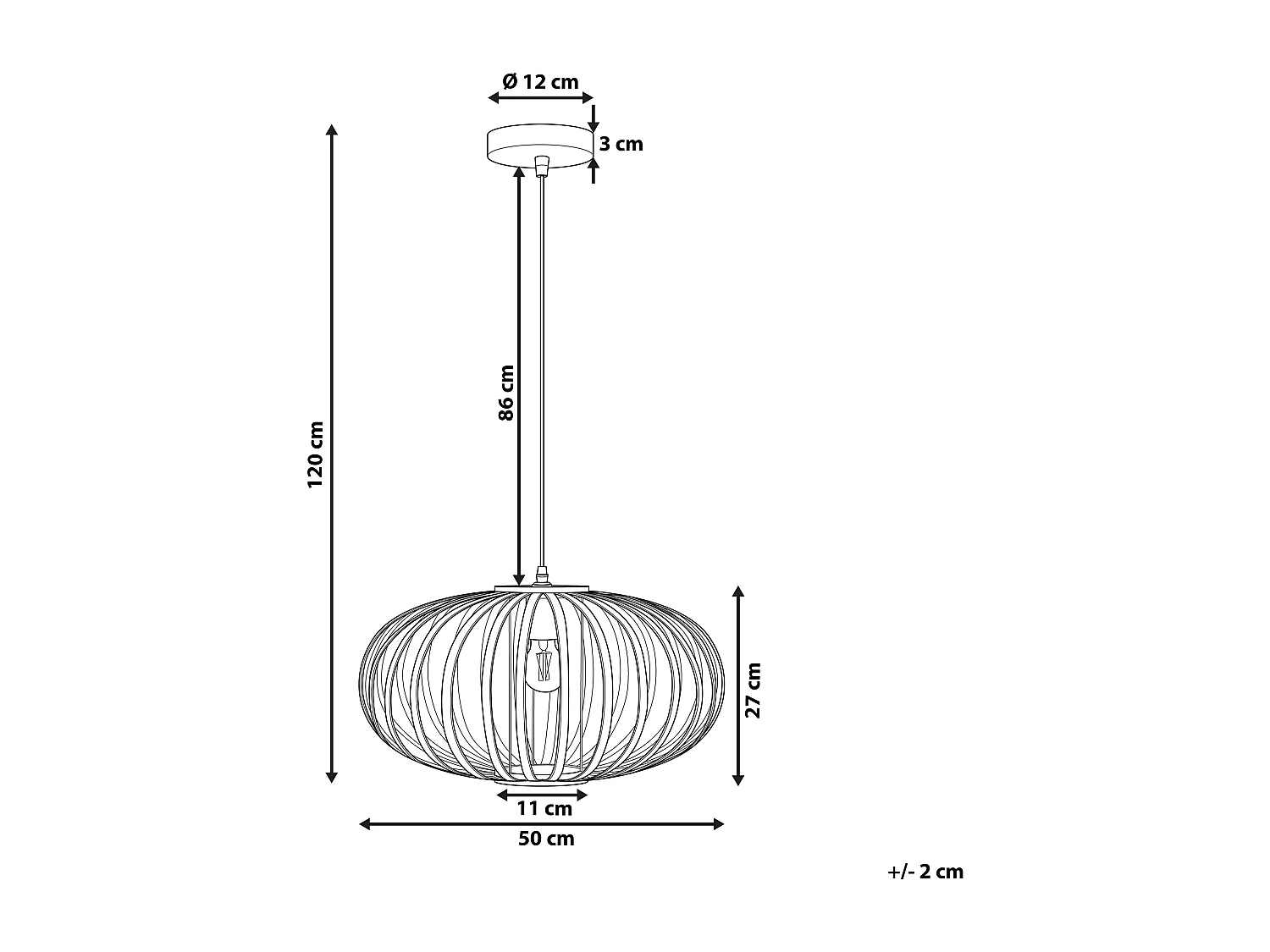 Hanglamp HAVEL Bamboehout Lichtbruin
