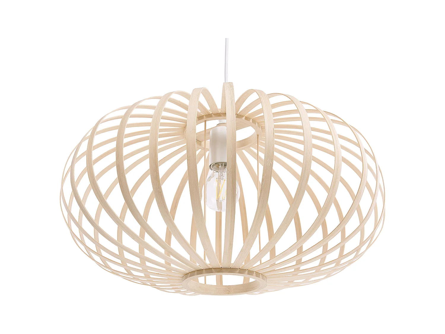 Stilvolle Pendelleuchte ovale Form in Hellbraun Havel