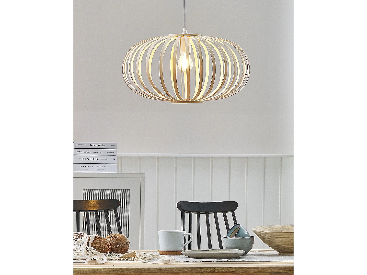 Lampe suspension HAVEL Bambou Marron clair