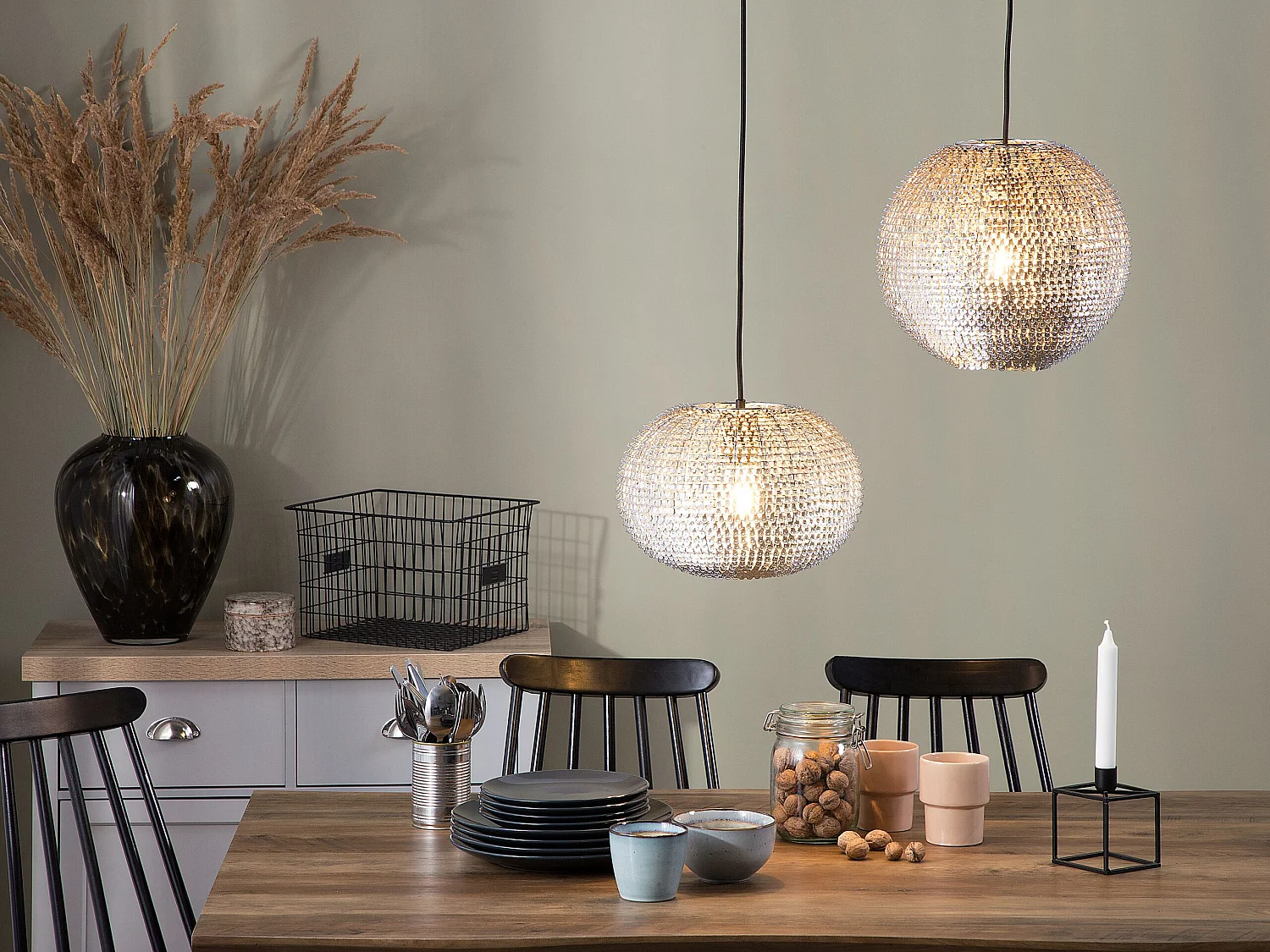 Pendant Lamp SEINE Metal Silver
