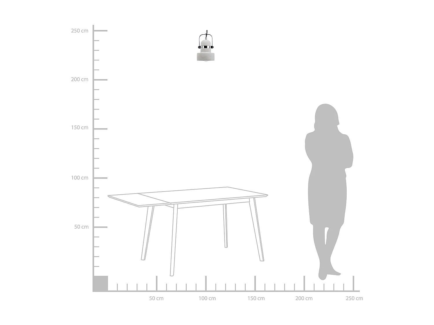 Lampe suspension VERDE Béton Gris