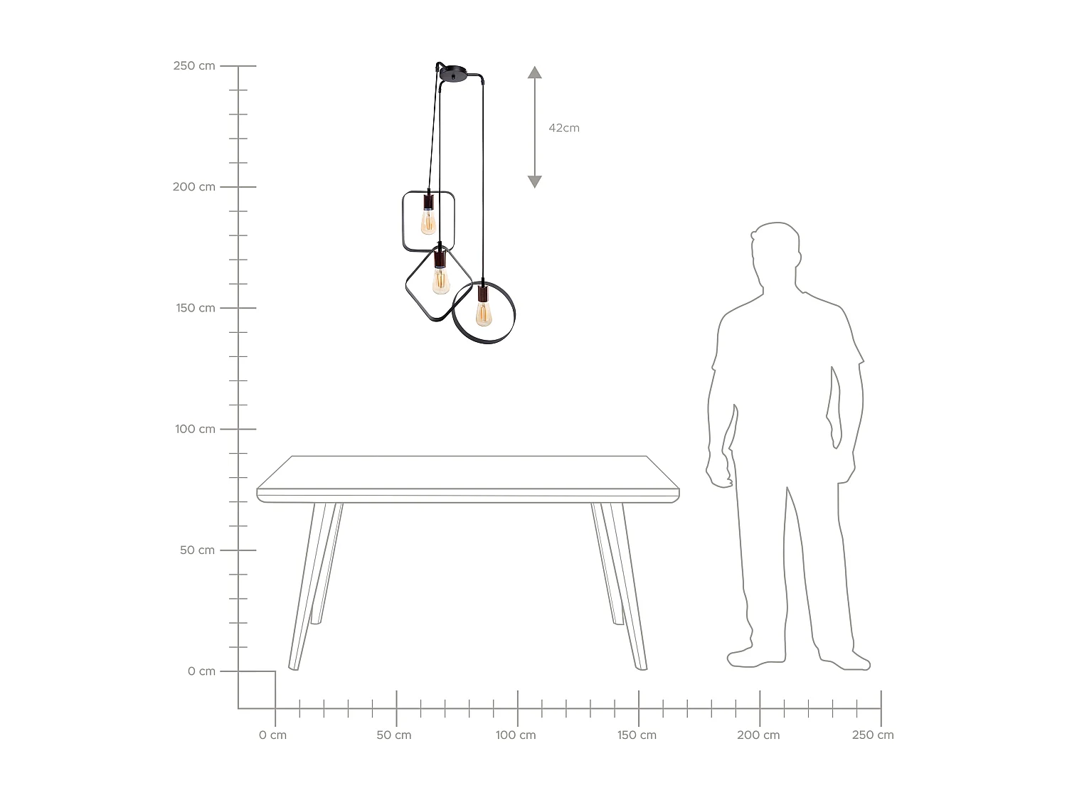 Lampe suspension VOMANO Métal Noir