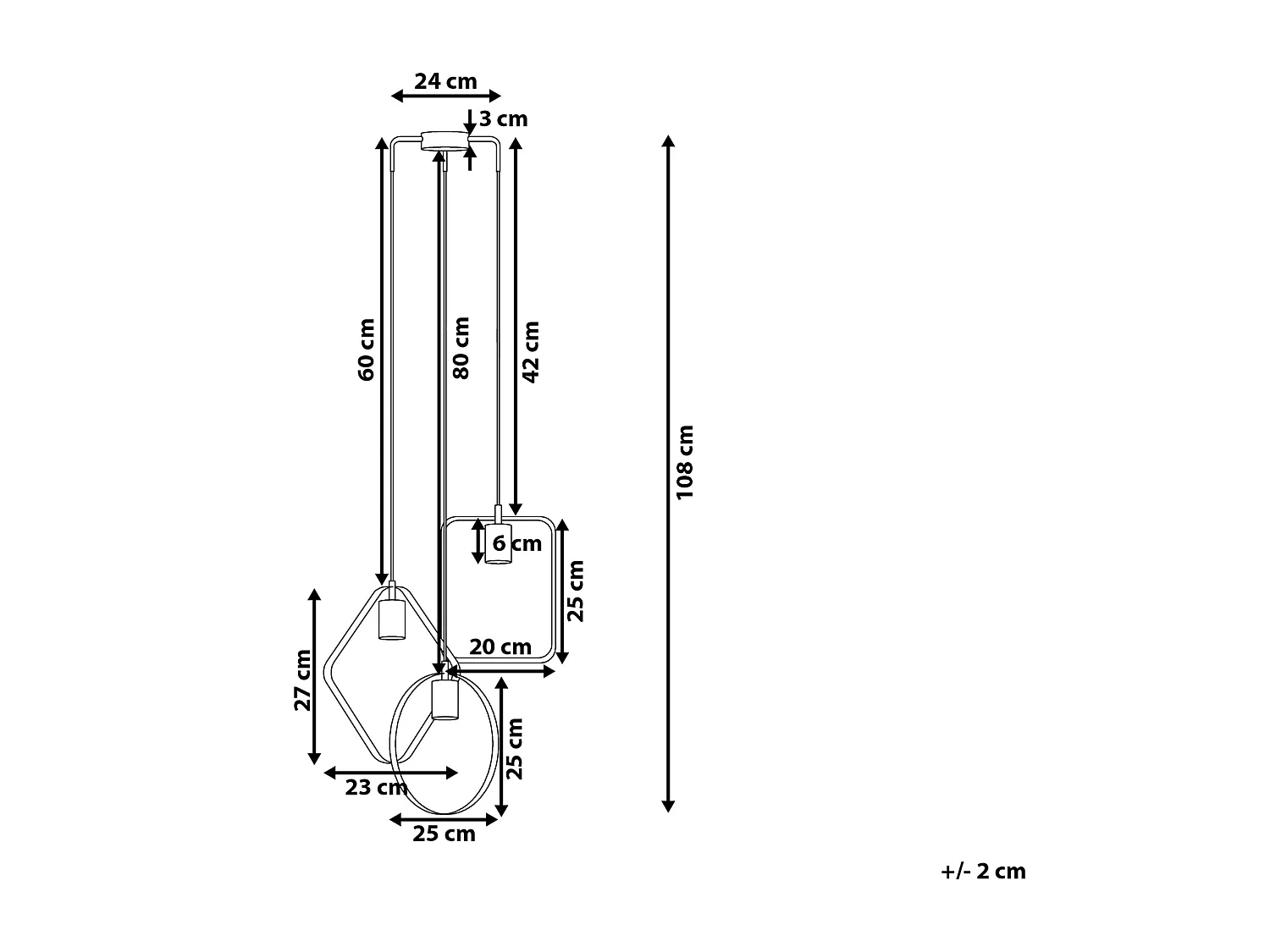 Lampe suspension VOMANO Métal Noir