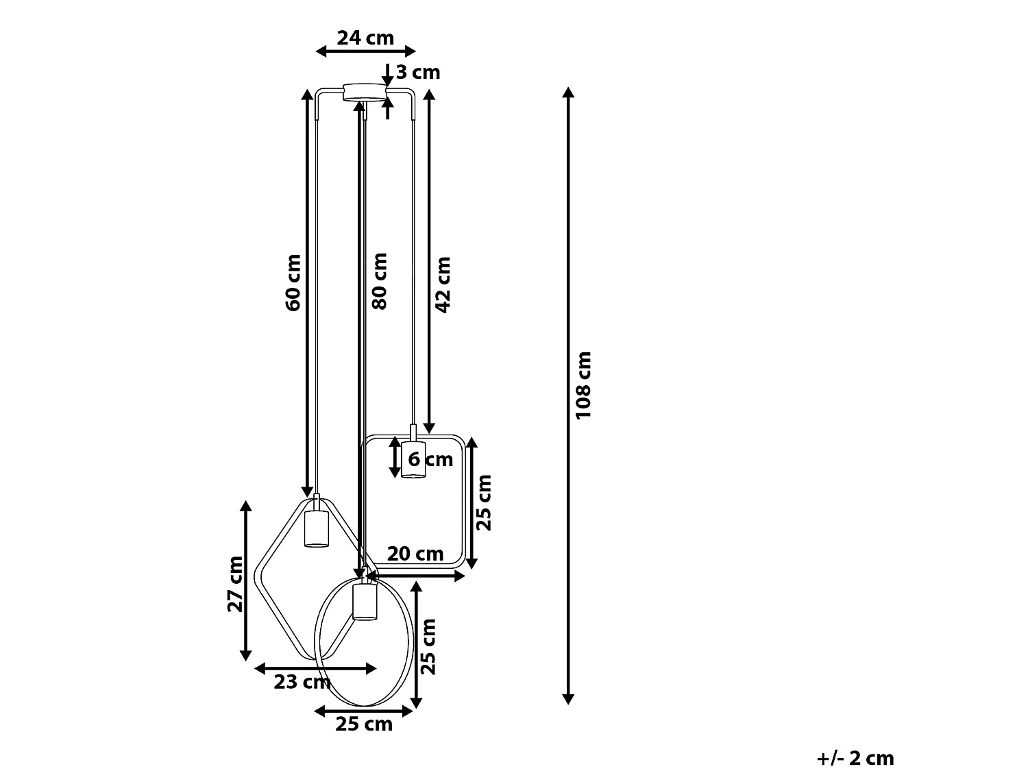 Lampe suspension VOMANO Métal Noir