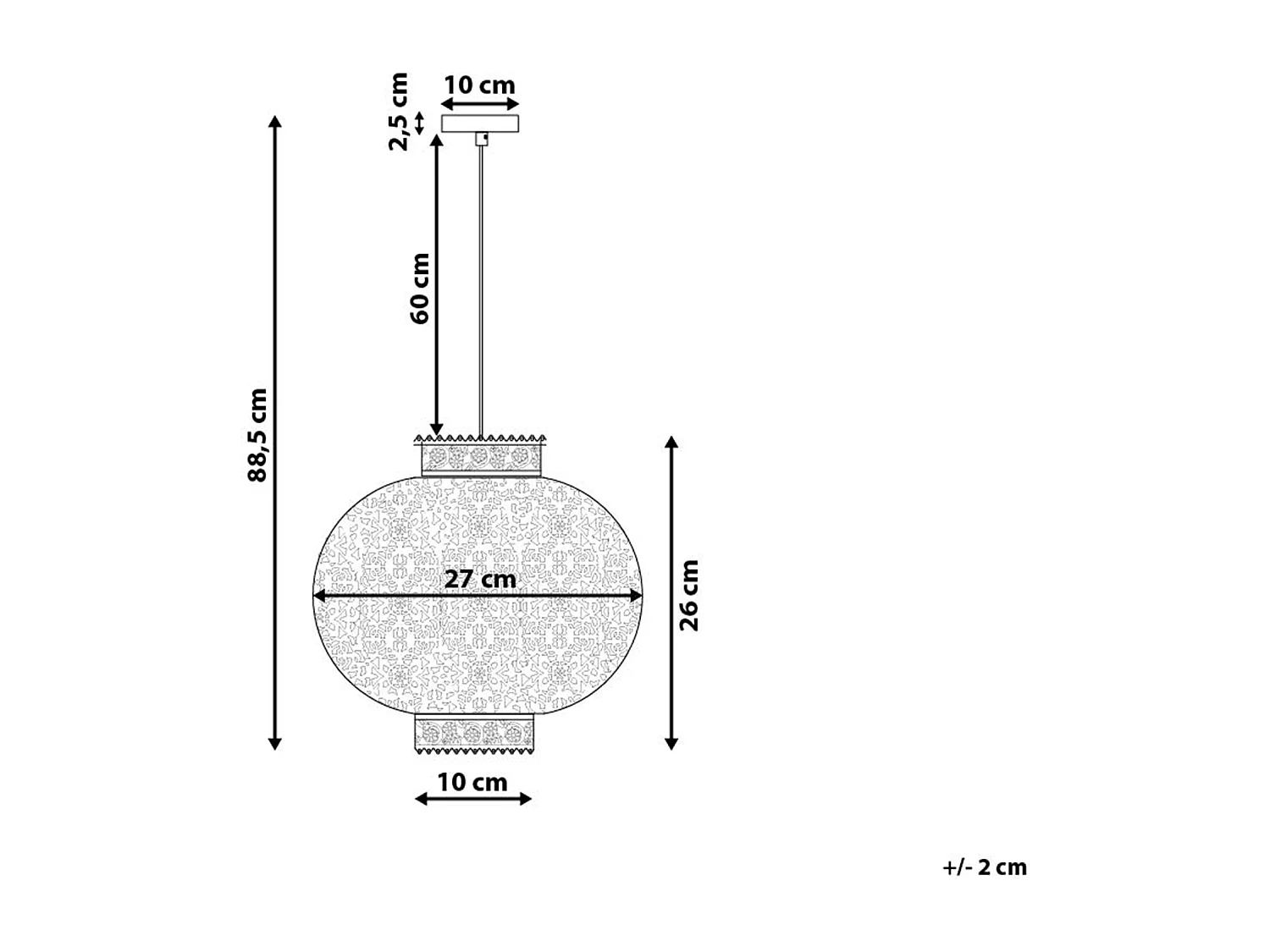Hanglamp MEUSE Metaal Wit
