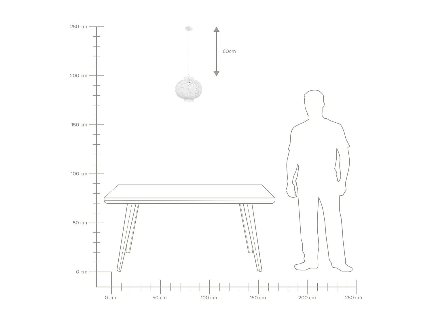 Hanglamp MEUSE Metaal Wit