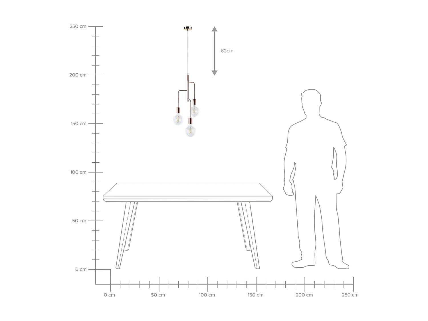 Lampe suspension BOGNA Métal Cuivré