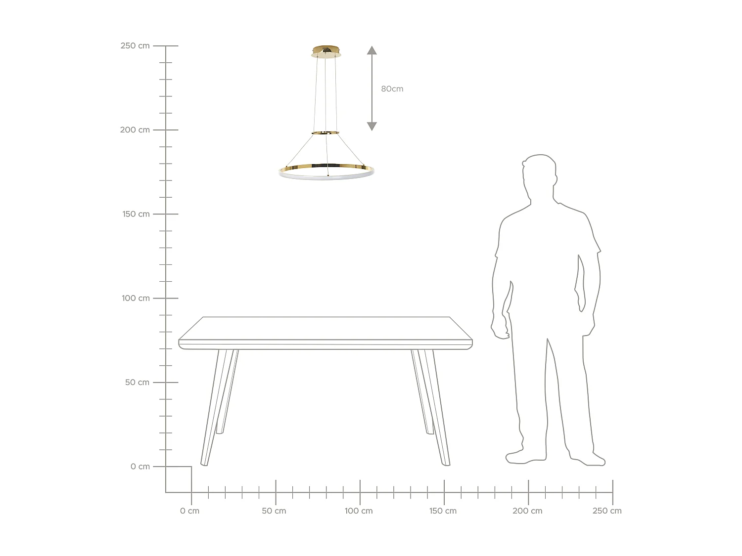 Lámpara LED colgante TANO Metal Dorado