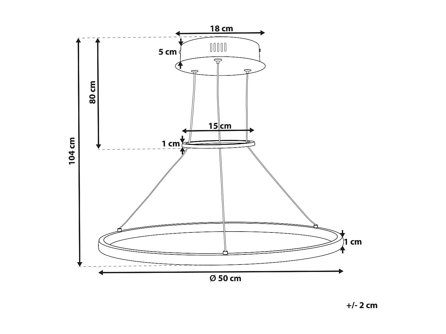Lampe LED suspendue TANO Métal Doré