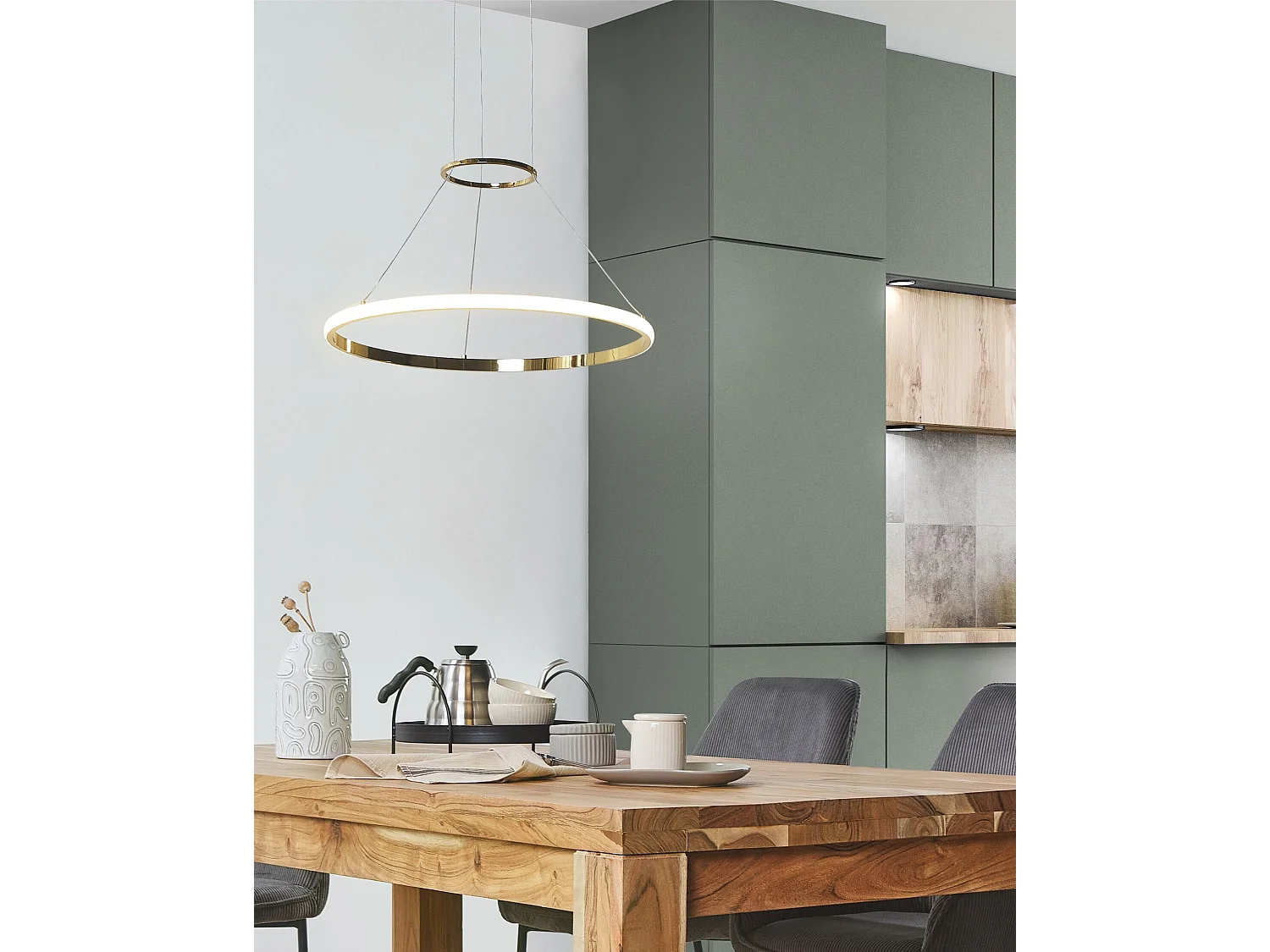 Lampe LED suspendue TANO Métal Doré