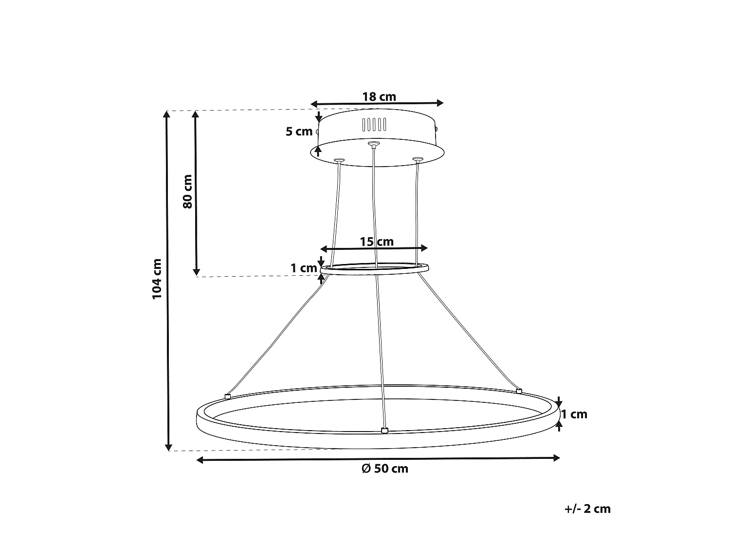 Lampe LED suspendue TANO Métal Doré