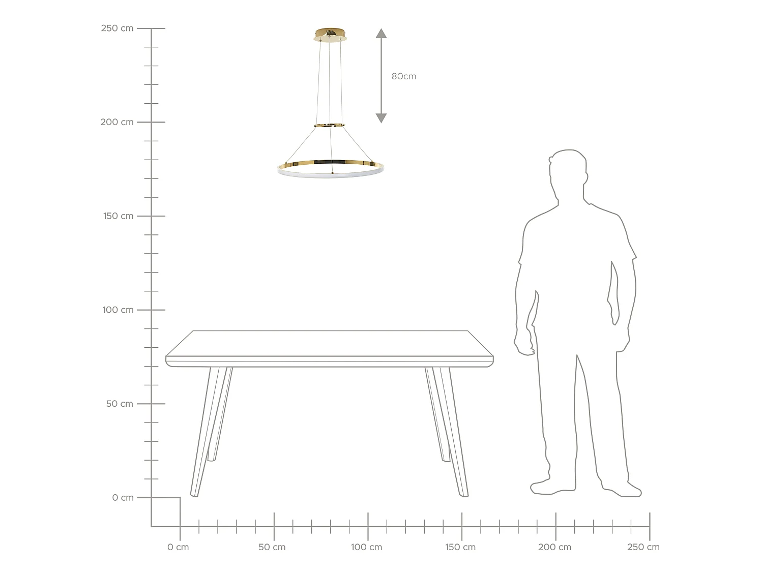 Lampe LED suspendue TANO Métal Doré