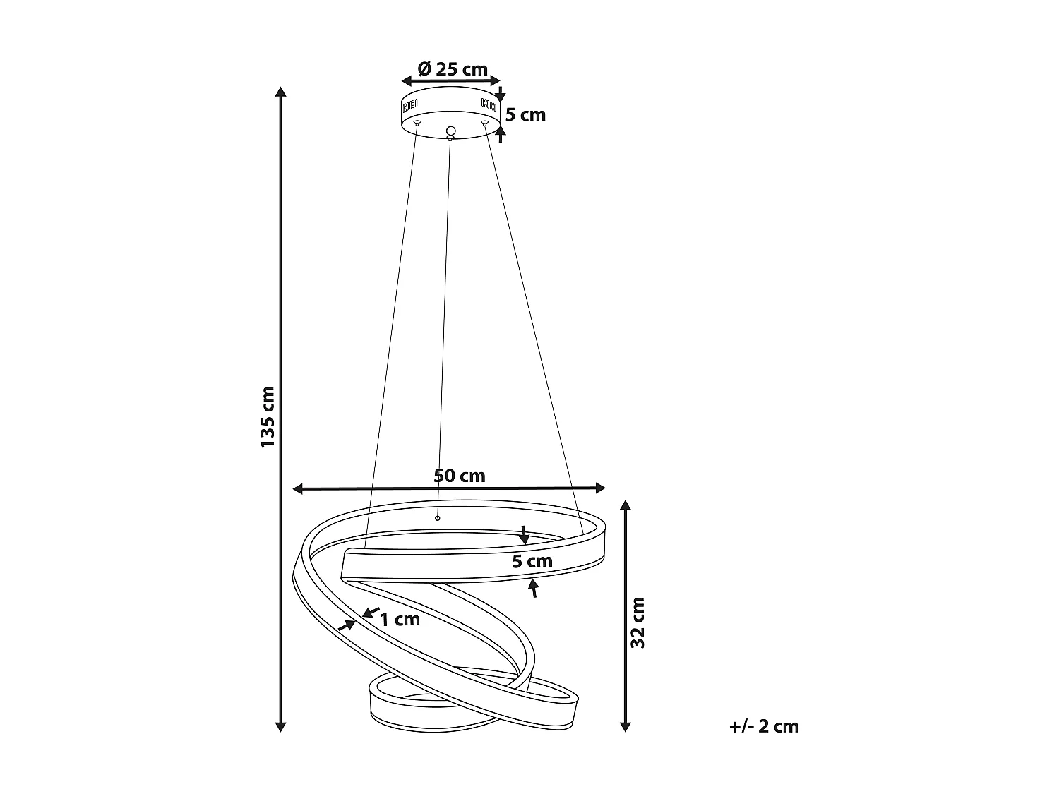 Candeeiro LED suspenso WANLI Metal Dourado