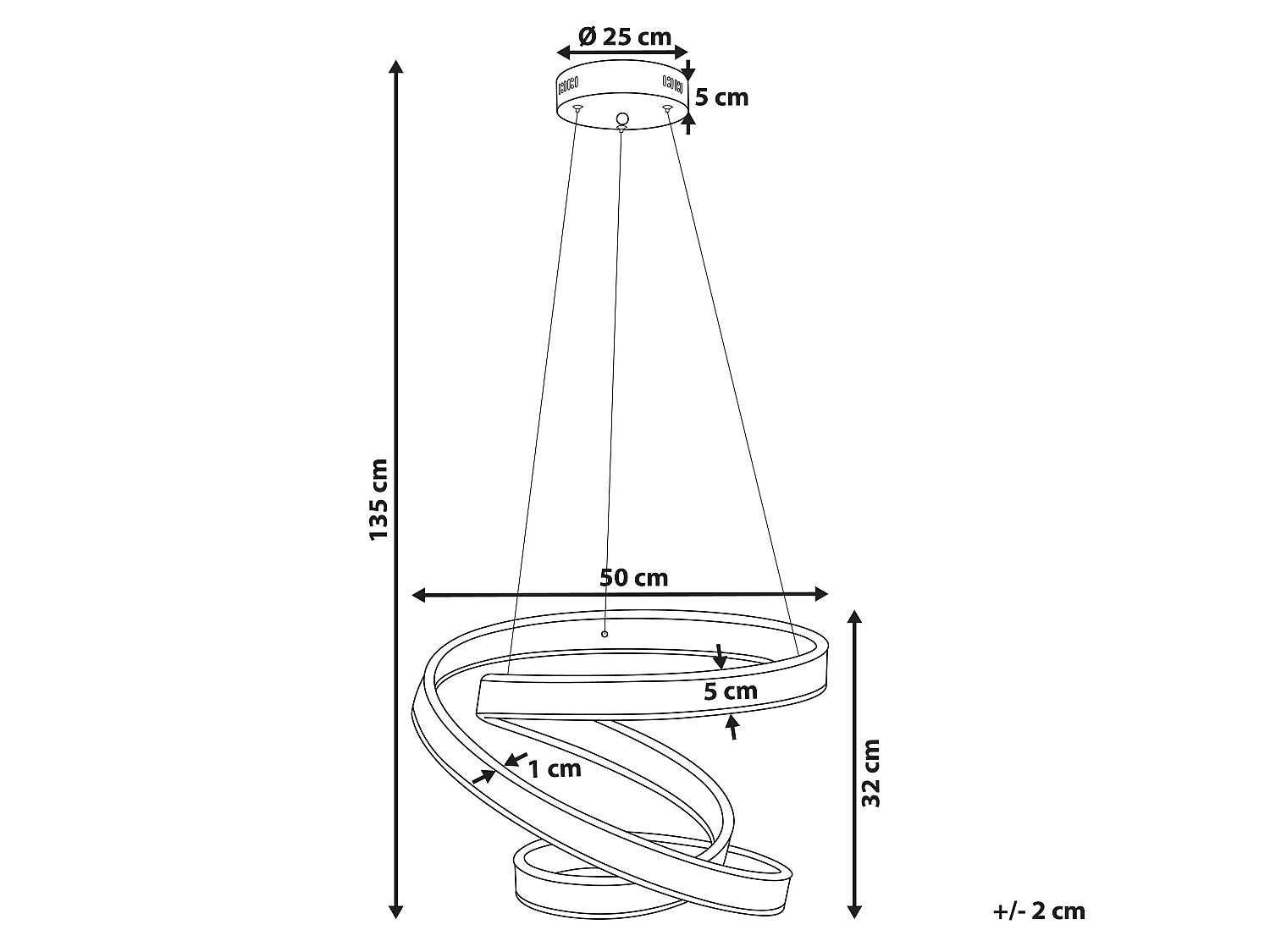 Lampe LED suspendue WANLI Métal Doré