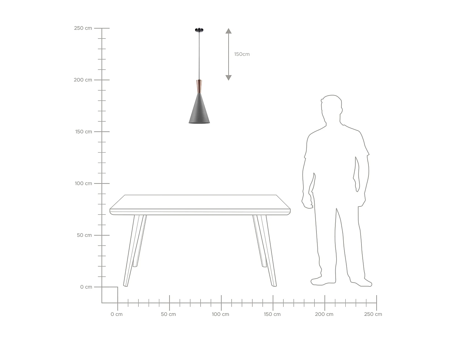 Lampe suspension TAGUS Gris