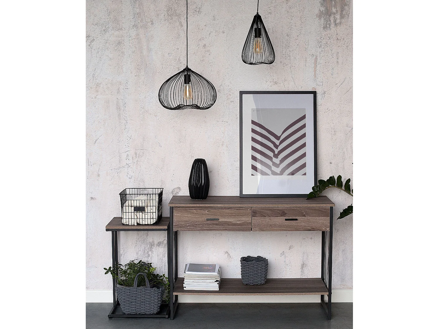 Lampe suspension CONCA Métal Noir