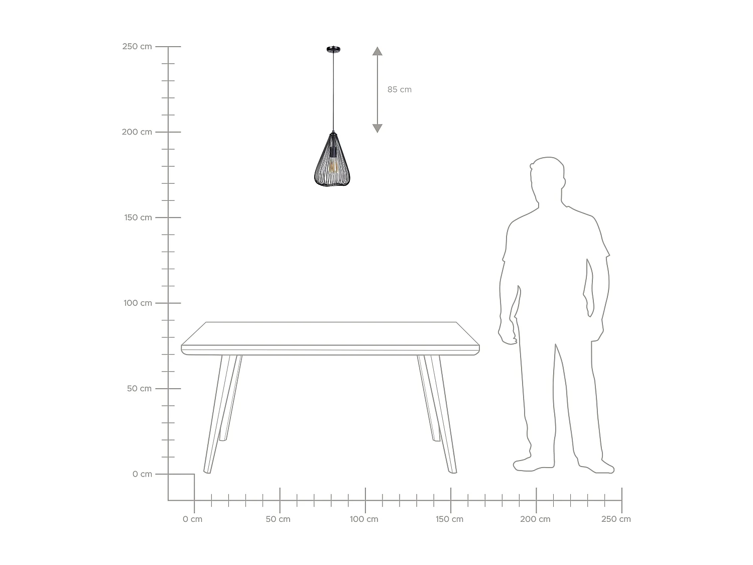 Lampe suspension CONCA Métal Noir